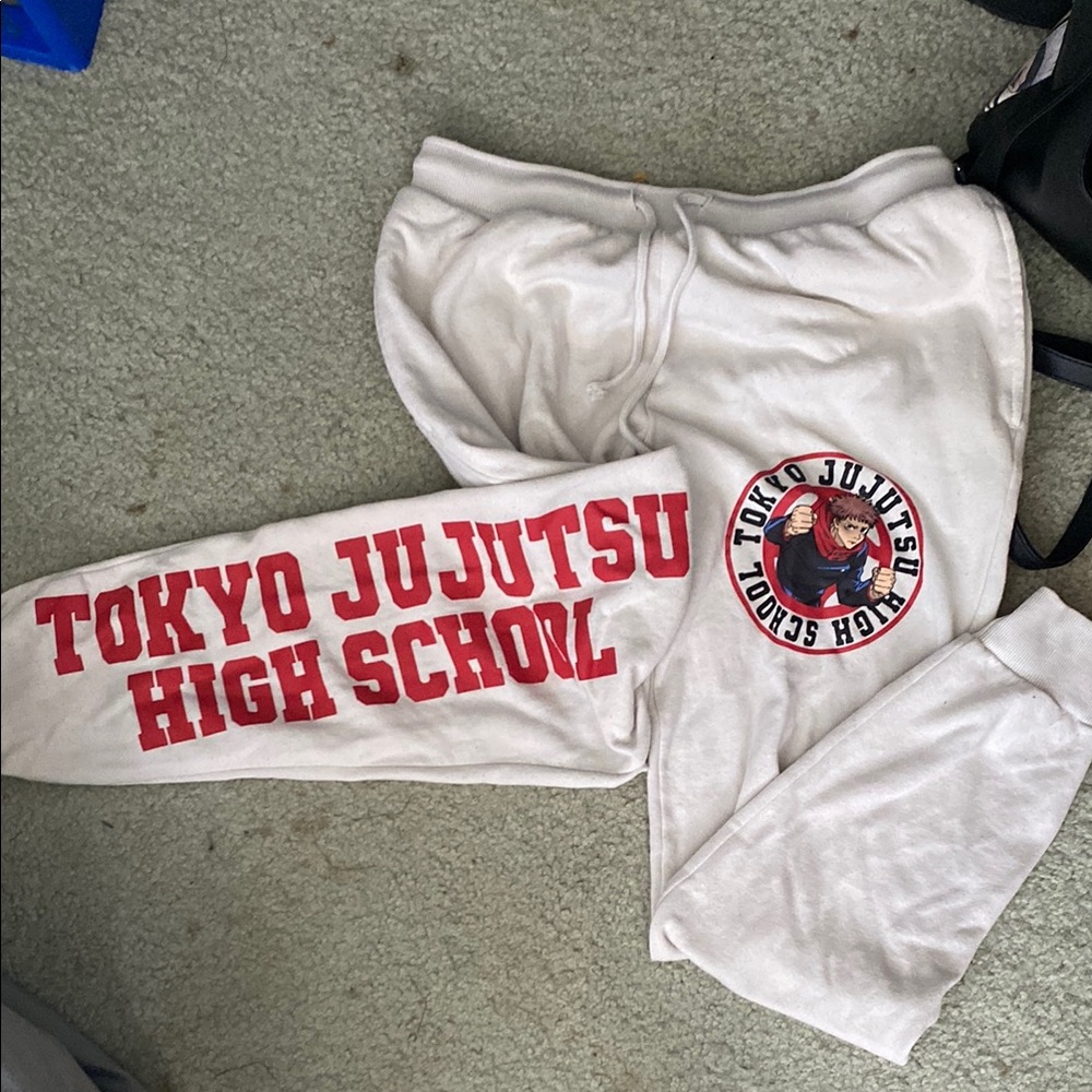 S | Tokyo Jujutsu High School Sweatpants - White